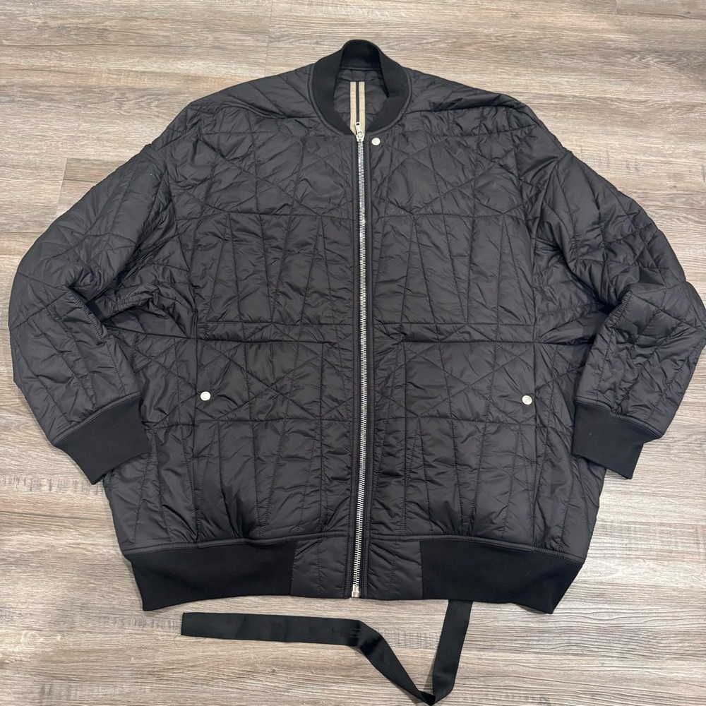 Rick Owens DRKSHDW Cappotto Imbottito Jumbo Flight DU02A3977 Black Quilted Coat - Picture 3 of 11